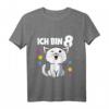 Kinder Ich bin 8 Jahre alt Katze - Süßes Geburtstags T-Shirt für Mädchen zum 8. Geburtstag mit Zwinker-Katze