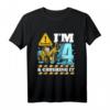 Kinder Bagger T-Shirt zum 4. Geburtstag - Konstruktion Bauwagen Outfit für Jungen, perfektes Geschenk und Partylook