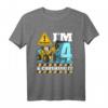 Kinder Bagger T-Shirt zum 4. Geburtstag - Konstruktion Bauwagen Outfit für Jungen, perfektes Geschenk und Partylook