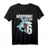 Kinder T-Shirt für 6. Geburtstag - Lustiges Hai Design für Jungen, Partygeschenk für Geburtstagskinder und Fisch-Fans