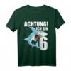 Kinder T-Shirt für 6. Geburtstag - Lustiges Hai Design für Jungen, Partygeschenk für Geburtstagskinder und Fisch-Fans