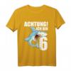 Kinder T-Shirt für 6. Geburtstag - Lustiges Hai Design für Jungen, Partygeschenk für Geburtstagskinder und Fisch-Fans