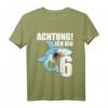 Kinder T-Shirt für 6. Geburtstag - Lustiges Hai Design für Jungen, Partygeschenk für Geburtstagskinder und Fisch-Fans