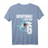 Kinder T-Shirt für 6. Geburtstag - Lustiges Hai Design für Jungen, Partygeschenk für Geburtstagskinder und Fisch-Fans