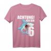 Kinder T-Shirt für 6. Geburtstag - Lustiges Hai Design für Jungen, Partygeschenk für Geburtstagskinder und Fisch-Fans