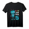 Kinder T-Shirt zum 5. Geburtstag für Jungen - Lustiges Roboter Motiv, Geburtstagsgeschenk für den fünften Geburtstag