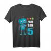 Kinder T-Shirt zum 5. Geburtstag für Jungen - Lustiges Roboter Motiv, Geburtstagsgeschenk für den fünften Geburtstag