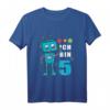 Kinder T-Shirt zum 5. Geburtstag für Jungen - Lustiges Roboter Motiv, Geburtstagsgeschenk für den fünften Geburtstag