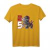 Kinder Ninja T-Shirt zum 5. Geburtstag – Roter Ninja mit Sterne-Motiv, perfektes Geschenk für Ninja- und Kampfsport-Fans