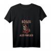 Böses altes Mädchen Rose Schädel Sarkasmus Ironie T-Shirt mit V-Ausschnitt – Humorvolles Damen T-Shirt für Frauen mit Sinn für Ironie und Sarkasmus