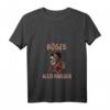 Böses altes Mädchen Rose Schädel Sarkasmus Ironie T-Shirt mit V-Ausschnitt – Humorvolles Damen T-Shirt für Frauen mit Sinn für Ironie und Sarkasmus