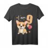 Kinder 9 Jahre alt Geburtstag Outfit - Niedliches T-Shirt mit Hund Corgi für Jungen und Mädchen zum 9. Geburtstag