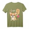 Kinder 9 Jahre alt Geburtstag Outfit - Niedliches T-Shirt mit Hund Corgi für Jungen und Mädchen zum 9. Geburtstag