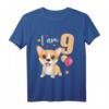Kinder 9 Jahre alt Geburtstag Outfit - Niedliches T-Shirt mit Hund Corgi für Jungen und Mädchen zum 9. Geburtstag