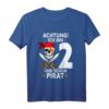 Kinder Achtung ich bin 2 Jahre alt Geburtstag Junge Pirat Party T-Shirt - Lustiges Geschenk für Zweijährige Piratenliebhaber