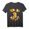 Kinder 3. Geburtstag Bagger T-Shirt – Lustiges Baustellen Geschenk für Jungen zum 3. Geburtstag