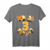Kinder 3. Geburtstag Bagger T-Shirt – Lustiges Baustellen Geschenk für Jungen zum 3. Geburtstag