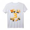 Kinder 3. Geburtstag Bagger T-Shirt – Lustiges Baustellen Geschenk für Jungen zum 3. Geburtstag
