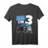 Kinder Polizei Ich Bin 3. Geburtstag Junge Polizeiwagen T-Shirt - Niedliches Geschenk zum dritten Geburtstag für kleine Polizeifans