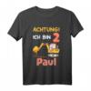 Kinder Jungen Name Bagger Shirt zum 2. Geburtstag - Personalisierte Geschenkidee für Jungen, die Baumaschinen lieben