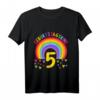 Kinder 5 Jahre alt Junge Mädchen Rainbow Regenbogen T-Shirt – Perfektes Geburtstagsoutfit & Geschenk zum 5. Geburtstag