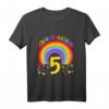 Kinder 5 Jahre alt Junge Mädchen Rainbow Regenbogen T-Shirt – Perfektes Geburtstagsoutfit & Geschenk zum 5. Geburtstag