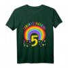 Kinder 5 Jahre alt Junge Mädchen Rainbow Regenbogen T-Shirt – Perfektes Geburtstagsoutfit & Geschenk zum 5. Geburtstag