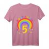 Kinder 5 Jahre alt Junge Mädchen Rainbow Regenbogen T-Shirt – Perfektes Geburtstagsoutfit & Geschenk zum 5. Geburtstag