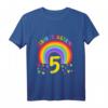 Kinder 5 Jahre alt Junge Mädchen Rainbow Regenbogen T-Shirt – Perfektes Geburtstagsoutfit & Geschenk zum 5. Geburtstag
