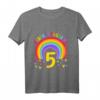 Kinder 5 Jahre alt Junge Mädchen Rainbow Regenbogen T-Shirt – Perfektes Geburtstagsoutfit & Geschenk zum 5. Geburtstag