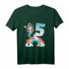 Kinder 5. Geburtstag Meerjungfrau Nixe Mädchen T-Shirt – Süßes Geburtstagsgeschenk mit Prinzessin & Sternen, klassisch geschnitten