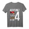 Kinder 4 Jahre alt Geburtstag Junge Pirat Totenkopf Party T-Shirt – Lustiges Geburtstagsgeschenk für kleine Piraten