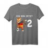 Kinder 2. Geburtstag Fußball Deutschland - Tiger T-Shirt für Jungen & Mädchen, perfekt als Geburtstagsgeschenk und zum Tragen im Kindergarten