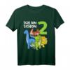 Kinder T-Shirt zum 2. Geburtstag - Dinosaurier Motiv für Jungen, lustiges Dino Party Shirt für kleine Dino-Liebhaber