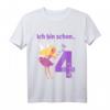Kinder Fee T-Shirt zum 4. Geburtstag - Märchenhaftes Geburtstagsoutfit für Mädchen, Tochter & Nichte