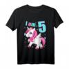 Kinder 5 Jahre alt Geburtstag Outfit Jungen und Mädchen mit Einhorn - Süßes und klassisches T-Shirt für den 5. Geburtstag