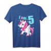 Kinder 5 Jahre alt Geburtstag Outfit Jungen und Mädchen mit Einhorn - Süßes und klassisches T-Shirt für den 5. Geburtstag