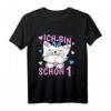 Kinder Ich bin schon 1 Jahr alt Mädchen Geburtstags-Outfit mit Katze - Niedliches T-Shirt für die Geburtstagsfeier, Kita & Kindergarten