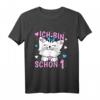 Kinder Ich bin schon 1 Jahr alt Mädchen Geburtstags-Outfit mit Katze - Niedliches T-Shirt für die Geburtstagsfeier, Kita & Kindergarten