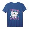 Kinder Ich bin schon 1 Jahr alt Mädchen Geburtstags-Outfit mit Katze - Niedliches T-Shirt für die Geburtstagsfeier, Kita & Kindergarten