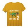 Kinder Dino T-Shirt zum 2. Geburtstag für Jungen - Dinosaurier Geschenk für 2-Jährige mit klassischem Schnitt
