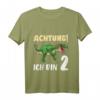 Kinder Dino T-Shirt zum 2. Geburtstag für Jungen - Dinosaurier Geschenk für 2-Jährige mit klassischem Schnitt