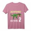 Kinder Dino T-Shirt zum 2. Geburtstag für Jungen - Dinosaurier Geschenk für 2-Jährige mit klassischem Schnitt