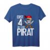 Kinder 4 Jahre alt Geburtstag Junge Pirat Party T-Shirt - Lustiges Geburtstagsgeschenk für kleine Piraten