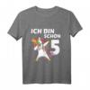 Ich bin schon fünf Einhorn Dab - Geburtstags T-Shirt für 5-Jährige Kinder, Jungen und Mädchen, ideales Geschenk zum fünften Geburtstag