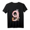 Kinder 9. Geburtstag Mädchen Katzen Outfit - Süßes Geburtstags T-Shirt für Katzenliebhaberinnen und Prinzessinnen