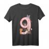 Kinder 9. Geburtstag Mädchen Katzen Outfit - Süßes Geburtstags T-Shirt für Katzenliebhaberinnen und Prinzessinnen