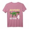 Kinder Dino T-Shirt zum 4. Geburtstag – Jungen Geburtstag Geschenk mit Dinosaurier Motiv, klassisch geschnitten, perfekt für Dino-Liebhaber