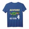 Kinder Dino T-Shirt zum 4. Geburtstag – Jungen Geburtstag Geschenk mit Dinosaurier Motiv, klassisch geschnitten, perfekt für Dino-Liebhaber