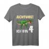 Kinder Dino T-Shirt zum 4. Geburtstag – Jungen Geburtstag Geschenk mit Dinosaurier Motiv, klassisch geschnitten, perfekt für Dino-Liebhaber